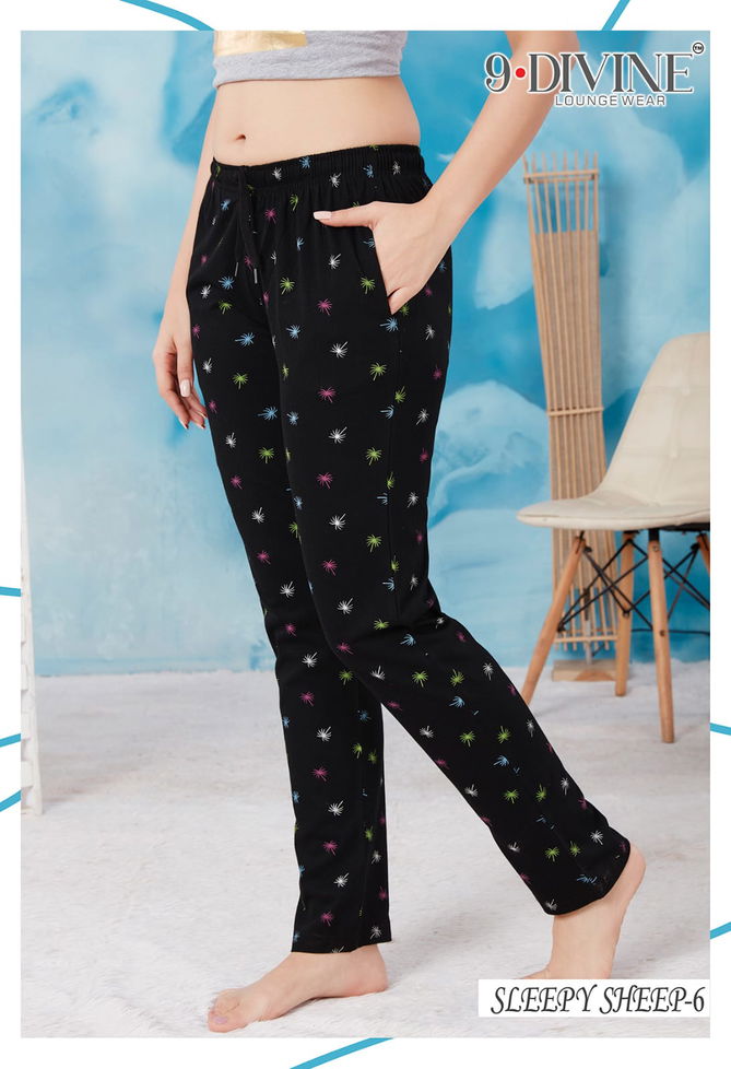 9 Divine Sleepy Sheep Cotton Hosiery Print Night Wear Pant Collection